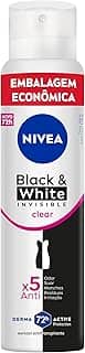 NIVEA Desodorante Aerossol Black & White INVISIBLE Clear 200ml - Proteção prolongada contra odor, suor e manchas