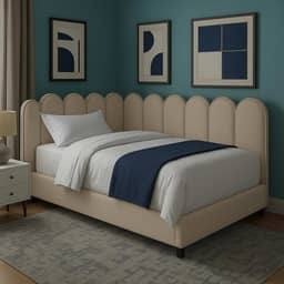 Cabeceira de Cama Queen 8 Modulos Modelo Nuvem 45x20 cm. (Bege)