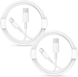 Cabo Lightning de carregador rápido para iPhone [certificado Apple MFi], com 2 cabos USB-C p/ Lightning (2 m), compatível com iPhone14/14 Plus/14 Pro/14 Pro Max/13/13 Pro/12/12 Pro/12 Pro Max/11/iPad