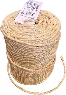 Corda de Sisal Natural, 4mm de Espessura, 170 Metros, Rolo