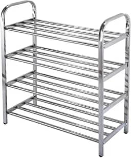 Sapateira Prateleira Inox 4 Andares Sapato Calçado Tenis Estante Casa Corredor Recepçao Entrada Organizador Multiuso