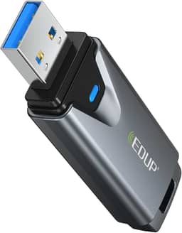 EDUP Adaptador Mini USB 3.0 WiFi 6E para PC, AXE3000, 802.11ax, Tri-Band 6GHz/5GHz/2,4GHz, USB Wi-Fi Dongle Placa de Rede Sem Fio, Compatível com Windows 11/10 (Instalar Driver) e Linux (Plug and Play