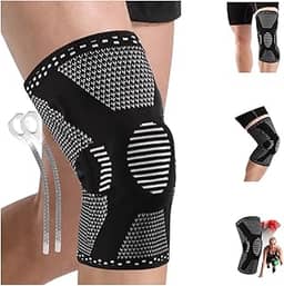 Kit 2 Joelheira de Compressão Ortopédica,Material de Látex e Náilon, Adequado para Corrida, Ciclismo, Vôlei e Basquete, para Proteção e Recuperação do Joelho (Médio)
