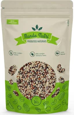 1kg Mix De Quinoa Branca, Preta e Vermelha Grãos Mundo Nutri
