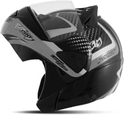 CAPACETE ESCAMOTEÁVEL PRO TORK V-PRO JET 2 CARBON PRETO - CINZA TAM. 58