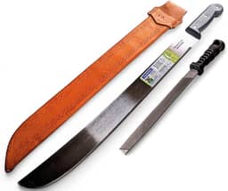 Facão Para Mato Tramontina De 10 a 20 Polegadas Com Bainha em Couro Tratado E Lima Para Amolar