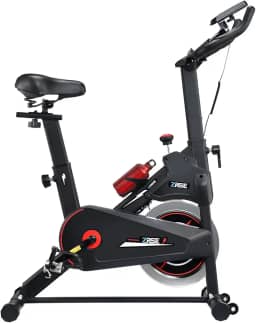 Bicicleta Ergométrica Spinning, Volante de Inércia 7kg, Silenciosa para Casa, Estrutura Reforçada, Resistência Ajustável, Assento e Guidão Reguláveis, Suporta 120kg