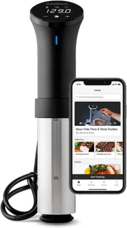 Anova Culinary Panela de precisão Sous Vide AN500-US00 (WiFi), 1000 watts | Aplicativo Anova incluído, preto e prata