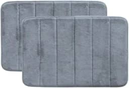 Kit 2 Tapetes Soft Emborrachados Antiderrapantes, Cinza, Super Macio
