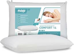 Nap Travesseiro Nasa Alto 14cm Comfort D40 Premium com capa percal 180 fios 100% algodão - Branco
