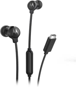 Motorola, Earbuds 3C-S, Conexão USB-C, Fone de Ouvido com Microfone, Preto