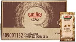 Açúcar Mascavo Sache União Caixa Com 200 Unidades De 4g