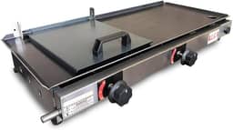 Chapa Gás Lanche Hamburguer 2 Bocas 30x70 Com Abafador Prensa LCG