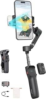 hohem Estabilizador gimbal iSteady V3 para iPhone, rastreador magnético de IA, controle remoto destacado, haste de extensão de tripé integrada, estabilizador gimbal de telefone de 3 eixos para