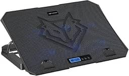 C3Tech Base para Notebook Gamer NBC-70BK ate 15,6' Preto Com 5 opções de inclinação 6 ventiladores Painel digital para controle iluminação em LED