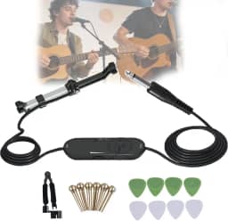 Captador MagnéTico Para ViolãO,Com Controle De Volume E Tonalidade,Inclui Palheta, Pinos De Metal Para As Cordas E Enrolador De Cordas Para ViolãO AcúStico E CláSsico