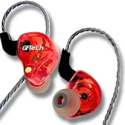 Fone In Ear Monitor de Áudio Retorno de Palco com Isolamento Acústico Alta Definição - GFTech (Vermelho)