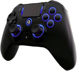 QRD N5 Wireless Controller for PS4 Pro Slim PS3 PS2 Steam Deck PC Windows Mac iOS Android TV Box, Halleffect Gamepad Joystick with 3.5mm Audio Port+Speaker+Mic, Macro N1+N2, Turbo Speed Up, N5-AB04