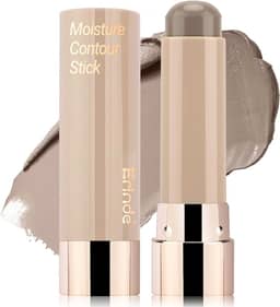 Erinde Bastão de contorno tonificado para pele clara, bastão de maquiagem com contorno creme marrom cinza de grande capacidade, bronzeador fosco suave e misturável, à prova d'água e de longa duração