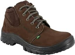 Botina Bota Segurança Nobuck cafe Bico Pvc Ecosafety tam 38
