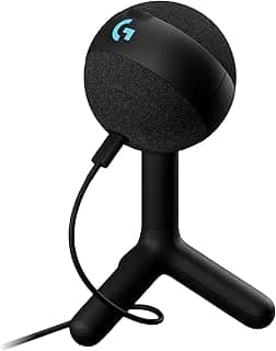 Microfone Condensador Gamer Logitech G Yeti Orb com RGB LIGHTSYNC, Captação Cardioide, Conexão USB Plug and Play para Gravação de Conteúdo e Streaming em PC e Mac - Preto