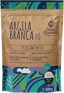 Corpo Dourado Argila Branca em Pó | Clareamento e suavização da pele | 100g
