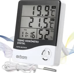 Termômetro Digital E Higrômetro Para Medição De Temperatura e Umidade Do Ar Máxima/Minima Com Relógio Digital Para Freezer Geladeira Aquario Chocadeira Empresarial Cabo Linha de Qualidade Premium