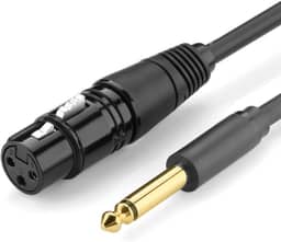 Ugreen Cabo Microfone P10 6,5mm para XLR Canon Mono Pro 3m