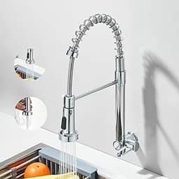 Torneira gourmet parede inox com spray extensor de fácil encaixe