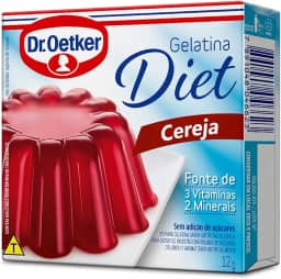 Dr. Oetker Gelatina em Pó Diet, Sabor Cereja, Sobremesa com Sabor e Consistência Deliciosa, Fácil de Fazer, 12g