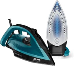 Ferro a Vapor Arno Ultragliss Plus com Base Durilium Airglide, deslizamento mais rápido, maior resistência e Modo Economia de Energia, 2350W, Azul e Preto, FMY 220V