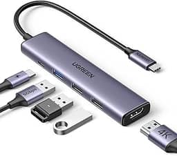 UGREEN Revodok 105 USB C Hub 5 em 1 adaptador multiporta 4K HDMI, fornecimento de energia de 100 W, 3 portas de dados USB-A, dongle USB C para MacBook Pro/Air, iPad Pro, iMac, iPhone 15 Pro/P