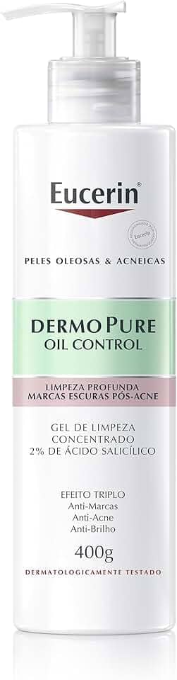 EUCERIN Gel de Limpeza Facial AntiAcne DermoPure Concentrado 400ml, Peles Oleosas e Acneicas