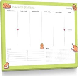 Planner Agenda Semanal Capivara - 50 folhas - tamanho A4