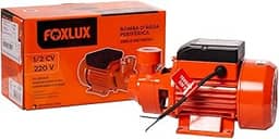 Bomba D’água Periférica Foxlux – 1/2 CV (370 watts) – 220 V – 2400 litros/hora – Hm: 30mca – Hs: 7mca – Metal – Laranja