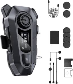 Fone de ouvido sem fio Bluetooth 5.4 à prova d'água para capacete de motocicleta acessório FM