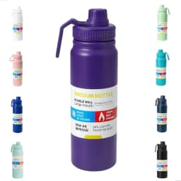 Garrafa De Água Térmica Inox 800ml Parede Dupla com Isolamento a Vácuo Quente e Frio, Antivazamento, Alça e Infusor Ideal para Academia, Caminhada, Escritório, Esportes (ROXA)