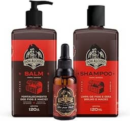 Kit Guarda Don Alcides - Balm, Shampoo E Óleo - Barba Negra