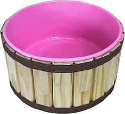 Tina Escalda Pés em Pinus Natural - bacia em pintura premium Rosa