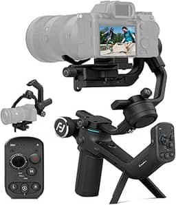 FeiyuTech SCORP-C Estabilizador de câmera [oficial], estabilizador de gimbal portátil de 3 eixos, compatível com câmera DSLR mirrorless para Sony a7IV a7s, Canon R5 R6 M50, Panasonic