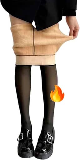 Meia Calça Térmica Forrada Translúcida Feminina Blogueira Legging Conforto com Forro de Lã Peluciada Veludo Interno 200g - (Tamanho Único - veste tam. 36 ao 46) - Marca VIBRANT ®