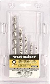 Vonder, Jogo De Brocas Para Concreto, Com Ponta De Metal Duro, 4 Mm A 10 Mm, Com 5 Peças.