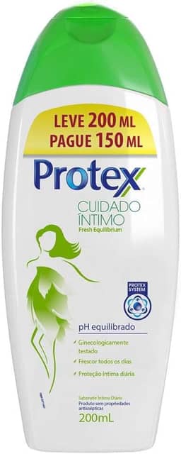 Sabonete Íntimo Líquido Protex Cuidado Íntimo Fresh Equilibrium 200ml Embalagem Promocional Leve 200ml Pague 150ml