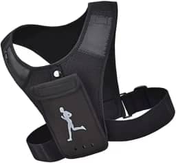 Colete de Corrida Respirável e Leve - Suporte para Telefone no Peito - Acessórios de Corrida para Homens