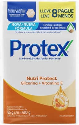 Sabonete em Barra Protex Nutri Protect Vitamina E + Glicerina 8x85g