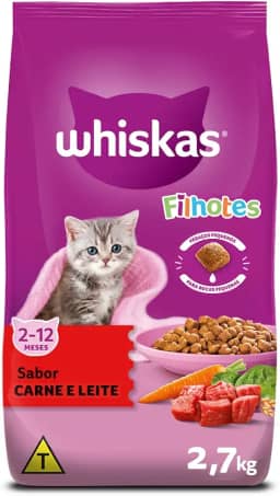 Whiskas, Ração Whiskas Carne E Leite Gatos Filhotes, 2.7 Kg
