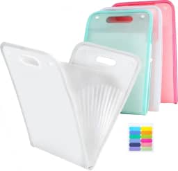 Pasta Organizadora A4 12 Divisórias Ideal para Estudantes Escritório e Concursos Presente Volta às Aulas e Profissionais por Elástico e Etiquetas Organize Documentos (Branco)