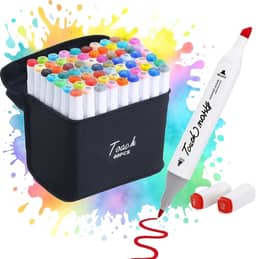 Caneta Marcador Touch 60 Cores Para Colorir Desenho Conjunto De Canetinhas Pontas Duplas Codificados por Cores Vivas para Pintar Bobbie Goods