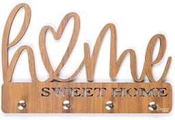 Porta Chave Parede home sweet home amadeirado Decoração