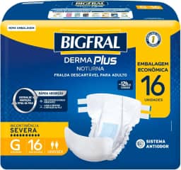 Fralda Bigfral Derma Plus Noturna Economica G 16 Unidades